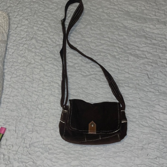 Brown corduroy mini purse - Picture 1 of 2